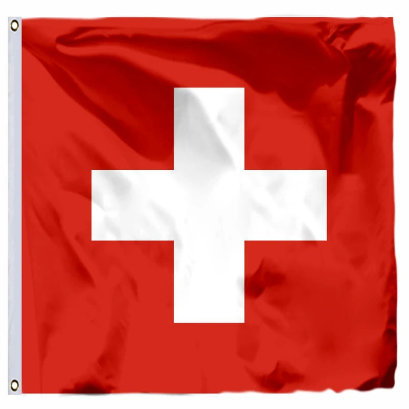 Large Switzerland Flag Banner 120x180cm 4x4FT Polyester Double Stitched Flag