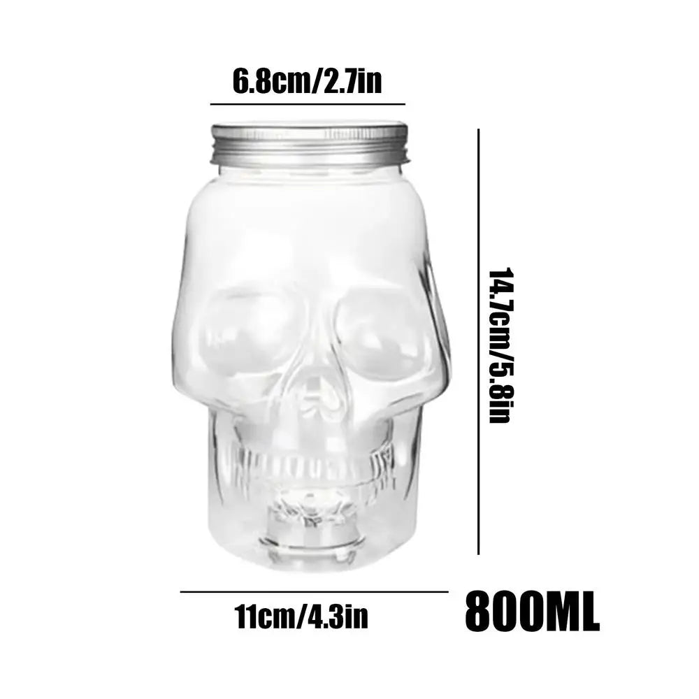 Gothic Skull Salt Container - Reusable 500ml/800ml Kitchen Decor with Lid