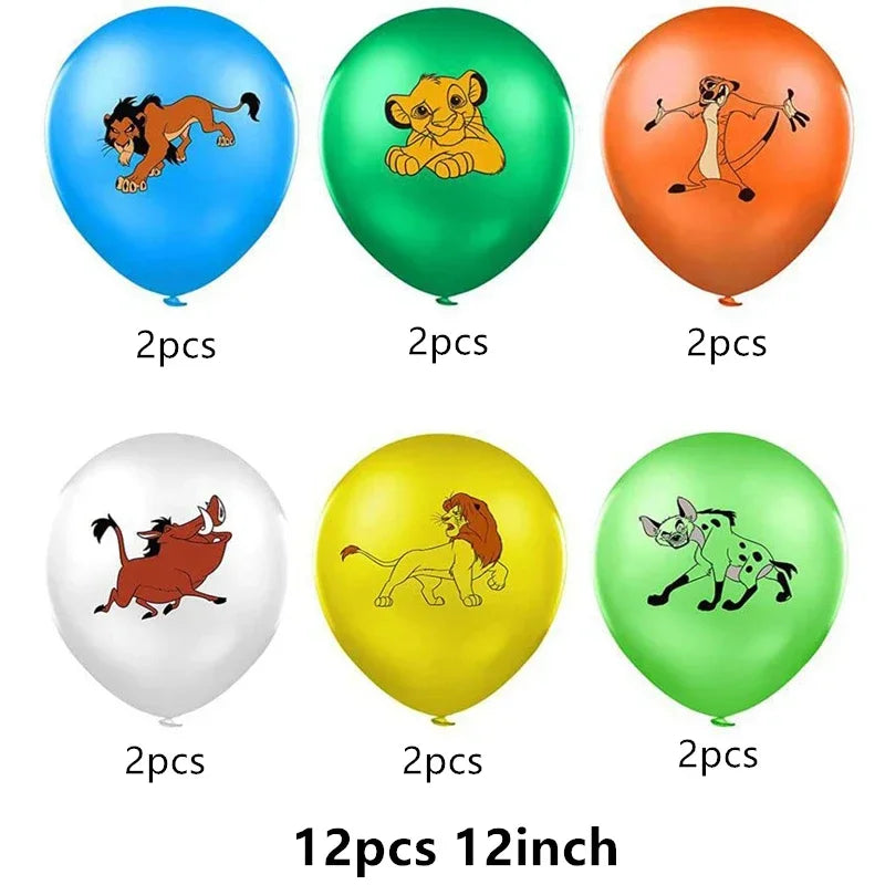 Lion Balloons Pack - 10 or 12pcs 12-Inch Jungle Animal Latex Party Decor