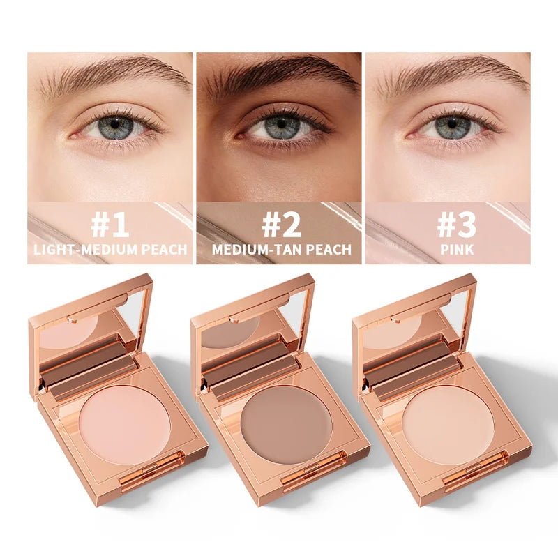 Full Coverage Undereye Corrector Powder Foundation with Puff - Waterproof, Matte Finish