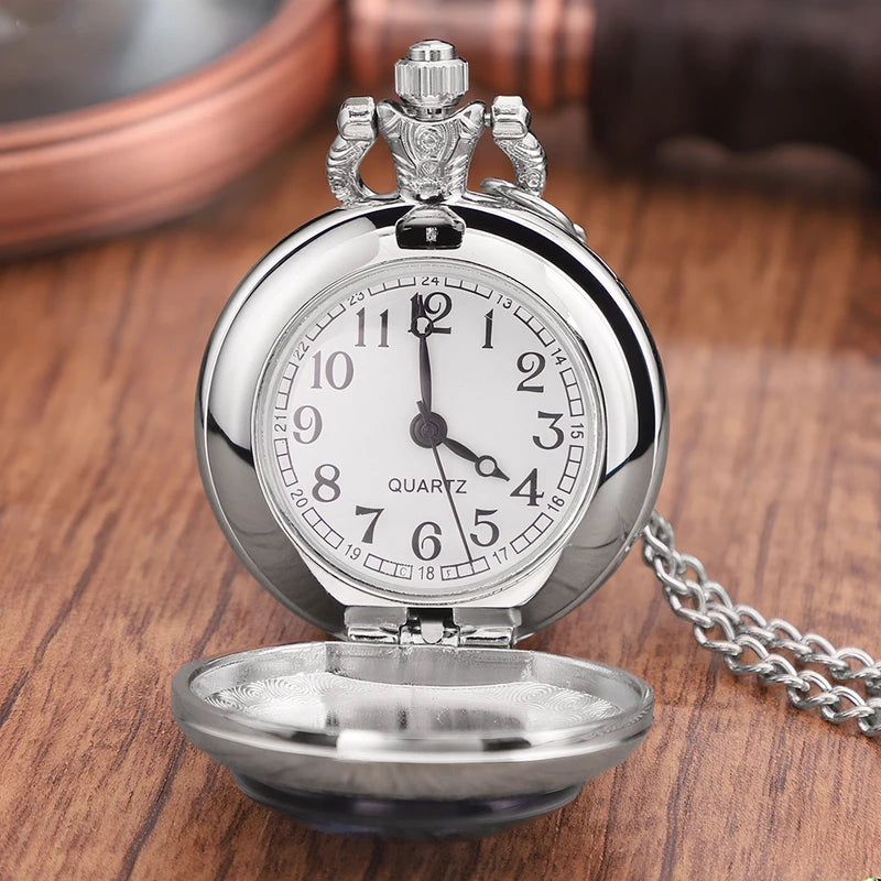 Vintage Animal Design Quartz Pocket Watch Necklace - Unisex Gift
