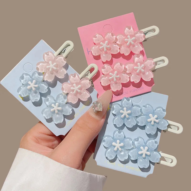 Cute Pink Flower Hairpins Set for Girls - Cardcaptor Sakura Style Clip