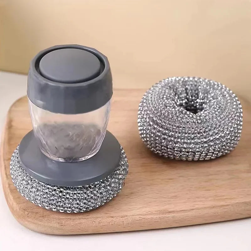 Stainless Steel Scrubber Pack for Kitchen & Bathroom Cleaning - Multiple Colors