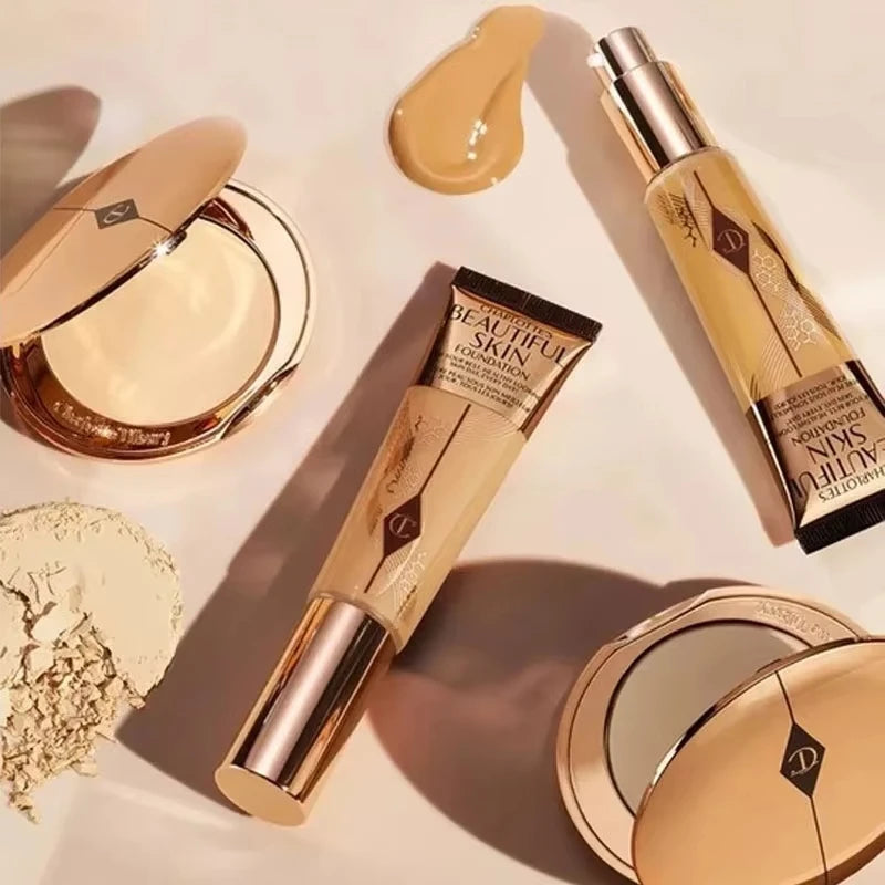 Hydrating Liquid Foundation & Setting Spray with Concealer & Powder - Flawless Makeup
