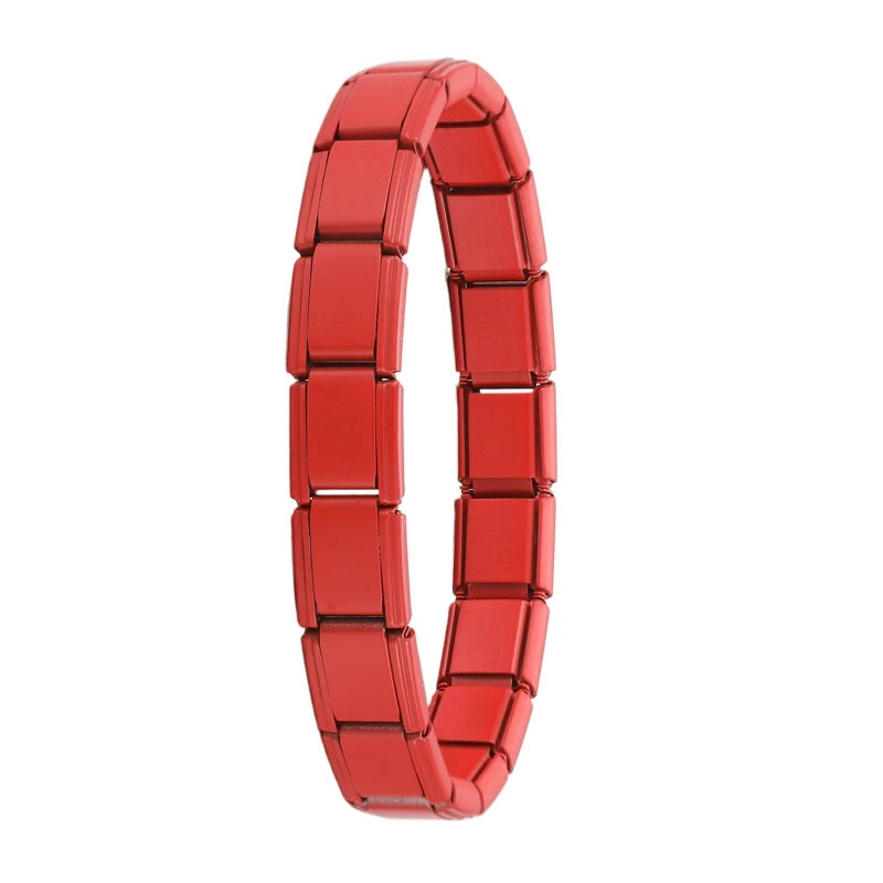 Women Men DIY Modular Charm Bracelet Stainless Steel 9MM Wide Jewelry