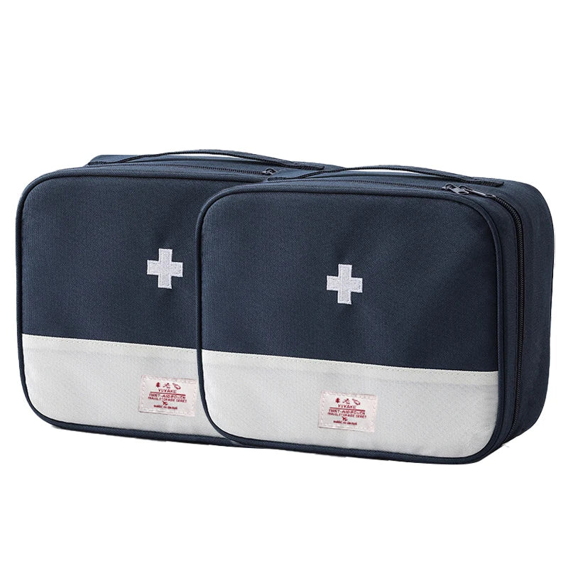 Large Capacity Portable Medicine Bag with Multiple Compartments for Travel and Home Storage