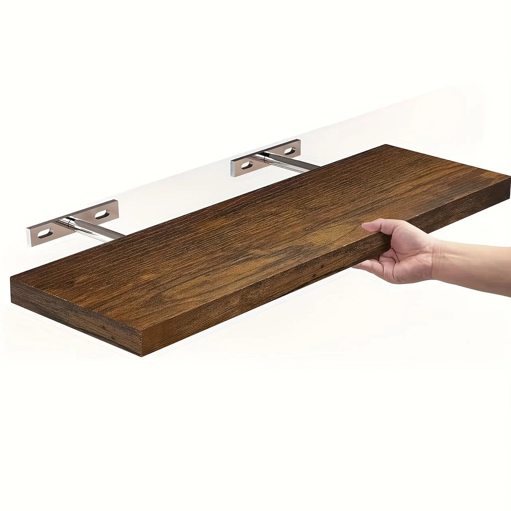Solid Wood Wall-Mounted Shelf for Living Room & Bedroom Storage & Display