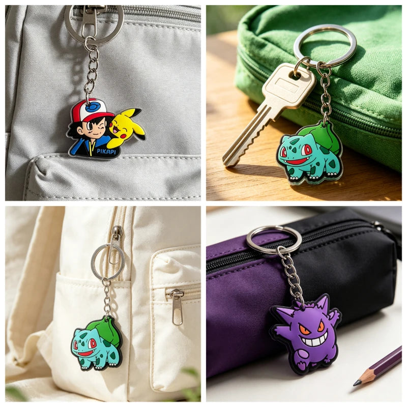 Cute PVC Keychain Set Cartoon Bag Charms Bulk Wholesale Party Favors