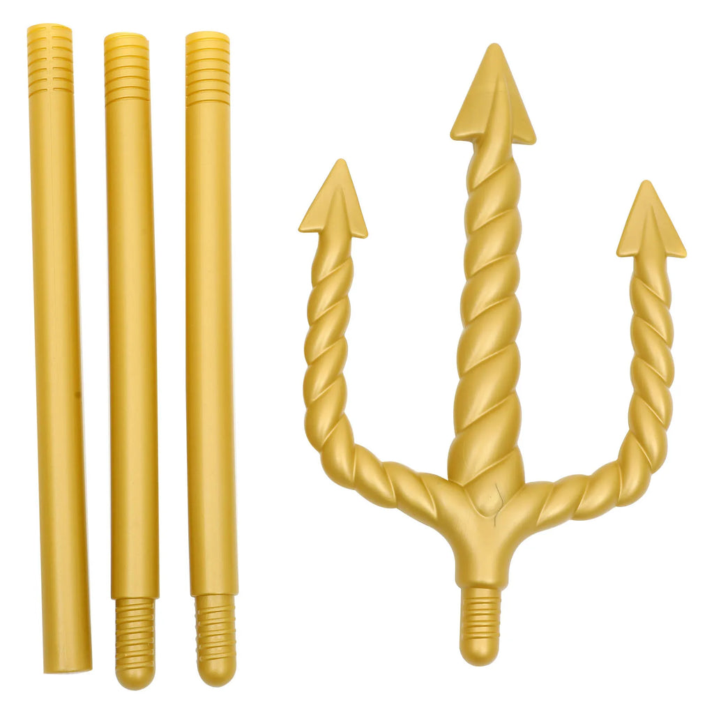 Halloween Demon Fork Prop - Gold Plastic Costume Accessory for Cosplay & Party