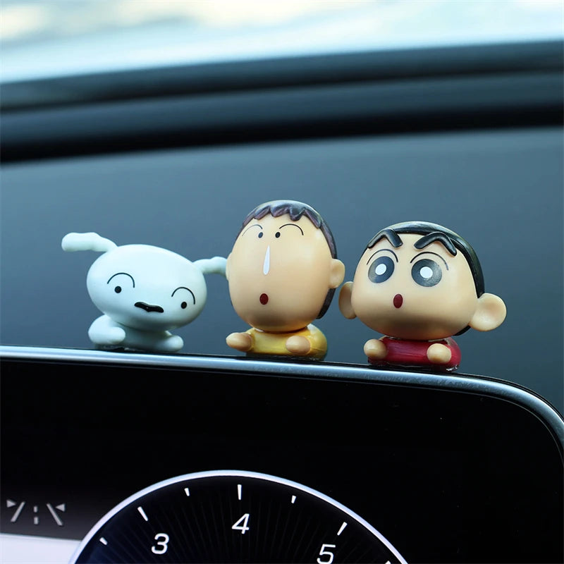 6Pcs Cartoon Action Figures Set - Kawaii PVC Mini Dolls for Desk & Car Decor