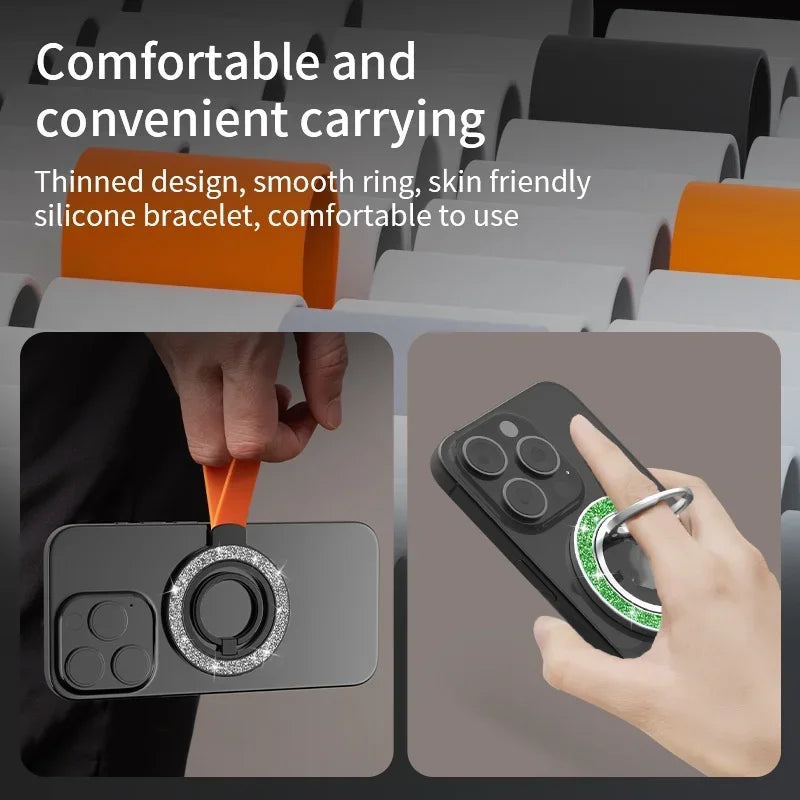 Universal Double-Sided Magnetic Phone Holder for Car Mount & Finger Ring Stand