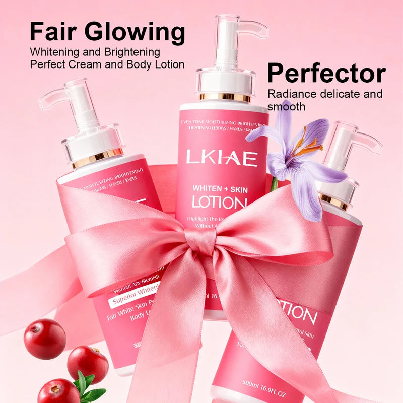 Niacinamide Whitening Body Lotion with Rose Oil & Vitamin C - 500ml Moisturizer for Brightening Skin