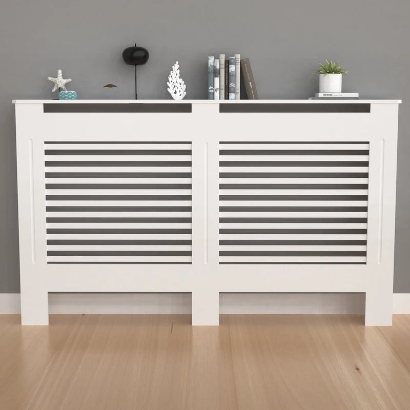 Large Radiator Cover 36 Inch Tall MDF Screen with Grill Shelf for Home & Office