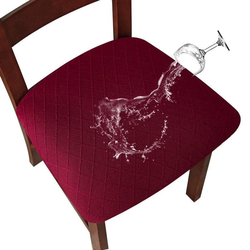 Waterproof Chair Seat Cover Protects Upholstered Dining Chairs Washable Elastic Cushion