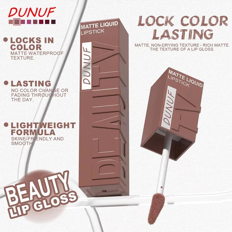 Long-Lasting Matte Lipstick & Lip Gloss - Waterproof & Non-Fade Velvet Finish