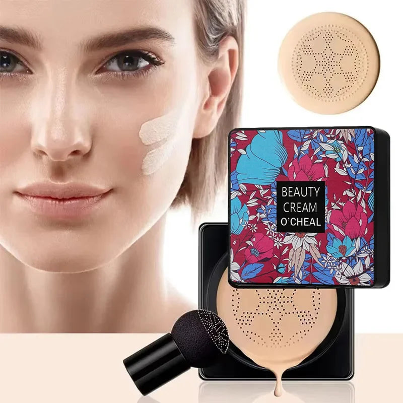 Mushroom Head Air Cushion CC Cream Foundation Concealer BB Face Makeup - Oil-Control, Whitening & Moisturizing