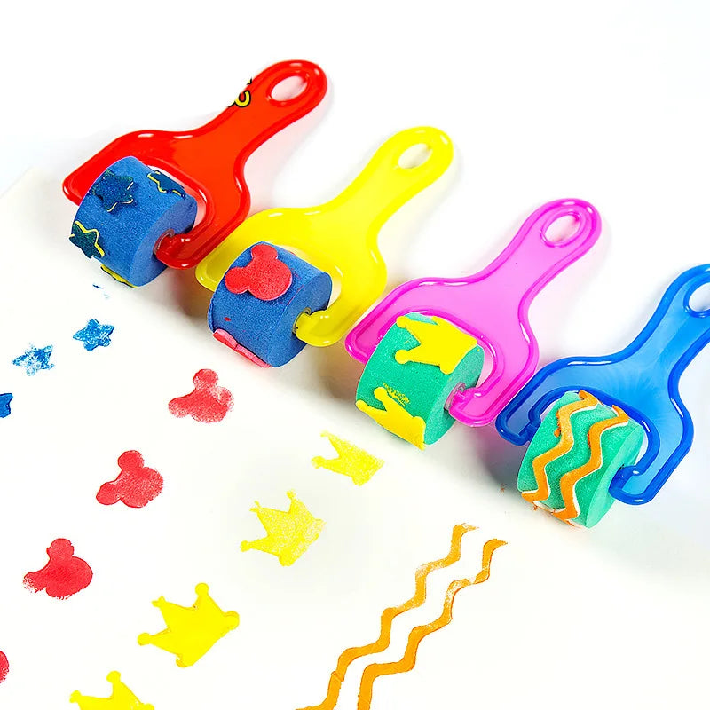Kids Art & Craft Painting Kit with Sponge Stamp Brushes for Toddler Creativity