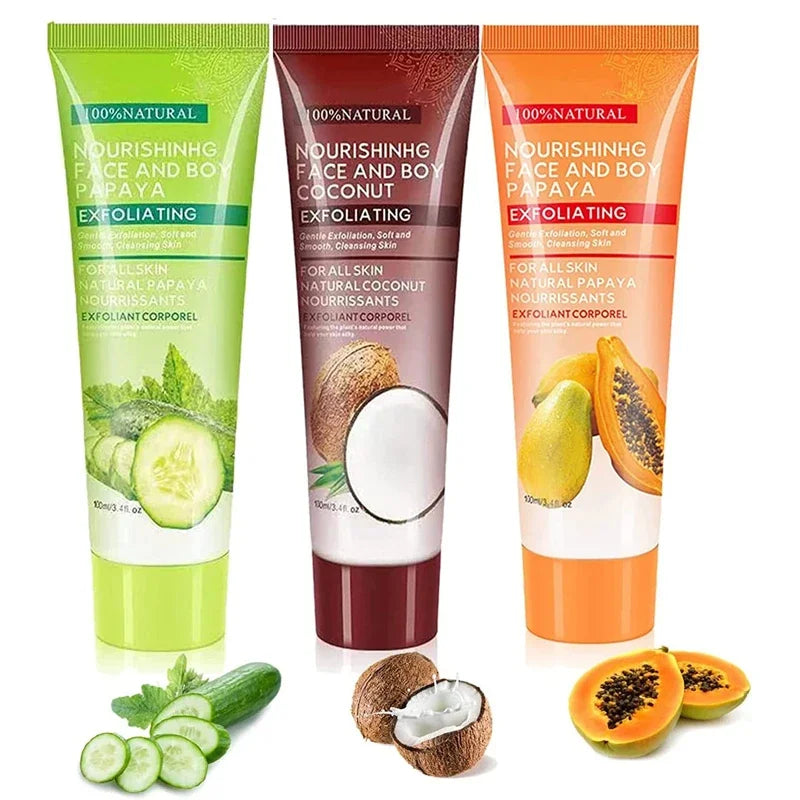 Natural Papaya Exfoliating Face & Body Gel Scrub - 100ml Peeling Cream