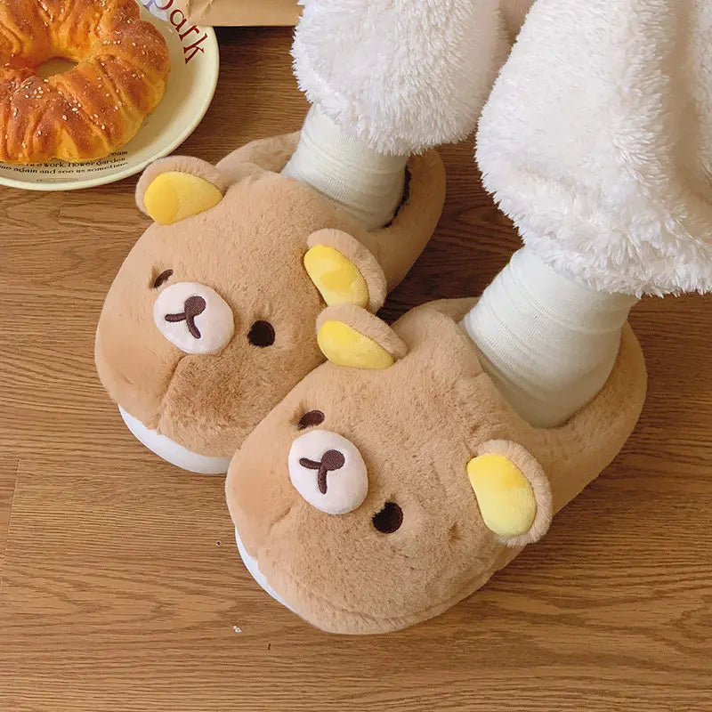 Winter Warm Non-Slip Cotton Slippers for Women Men Couples Indoor Outdoor Home