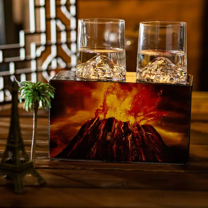 3D Whiskey Glass Set 5 Oz Crystal Drinkware Suitable for Cocktails Cognac Ice Wine