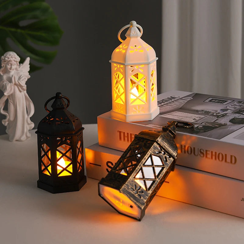 Retro Desktop Wind Lamp - Hexagonal Candle LED Night Light Gift