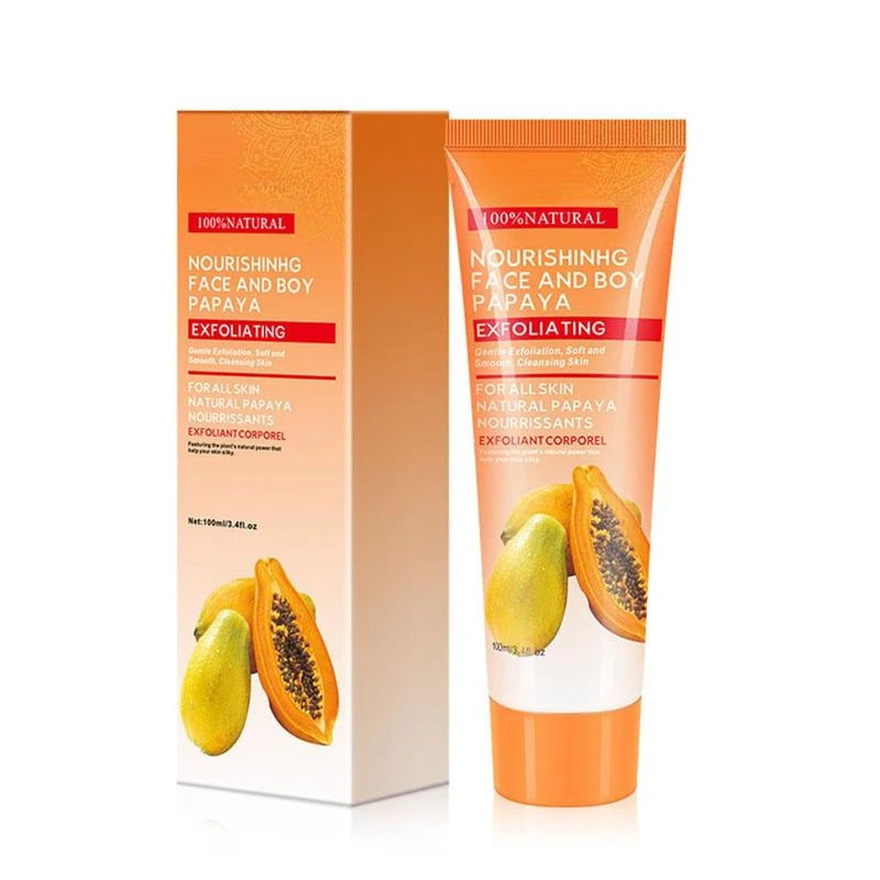 Natural Papaya Exfoliating Face & Body Gel Scrub - 100ml Peeling Cream