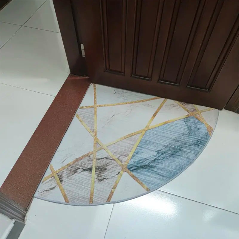 Nordic Fan-Shaped Corner Carpet - Washable Irregular Triangular Floor Mat