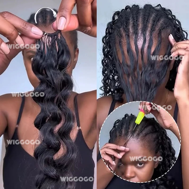 Lightweight Body Wave Crochet Hair Extensions Knotless Pre-Separated for Braids & Twists