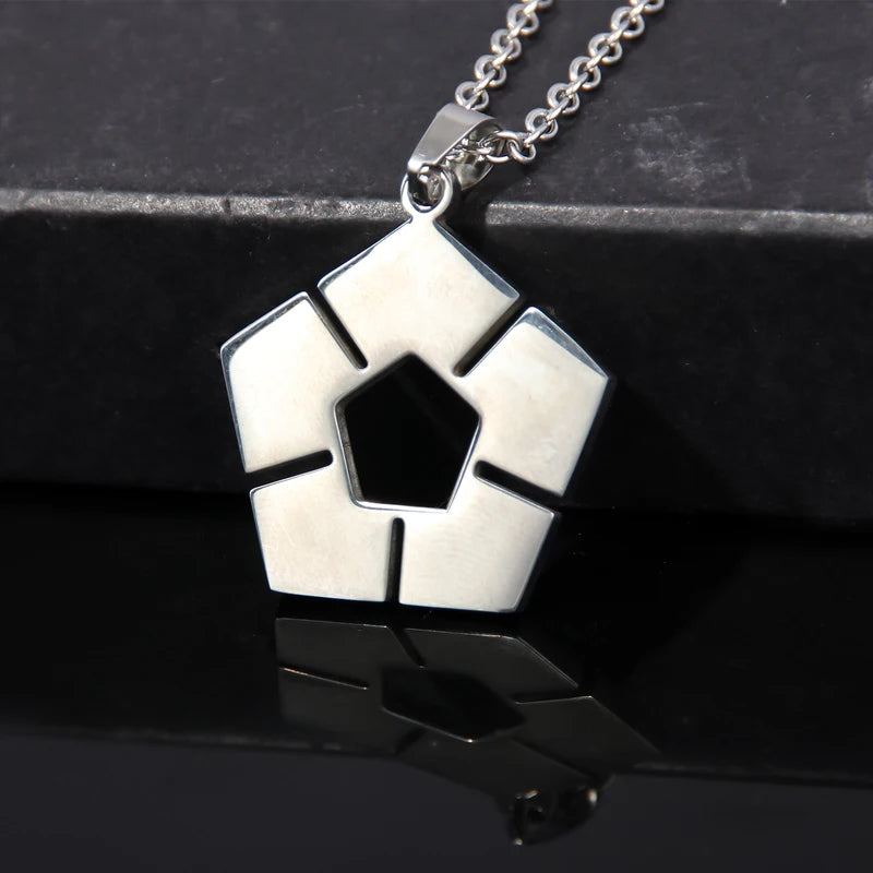 Anime Blue Lock Pendant Necklace Women Soccer Sign Jewelry Silver Chain