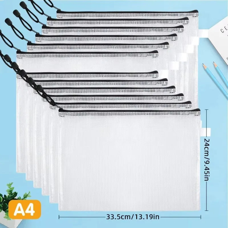 Large Capacity Zipper Folder for A4 A5 Documents - Office & School Storage Organizer