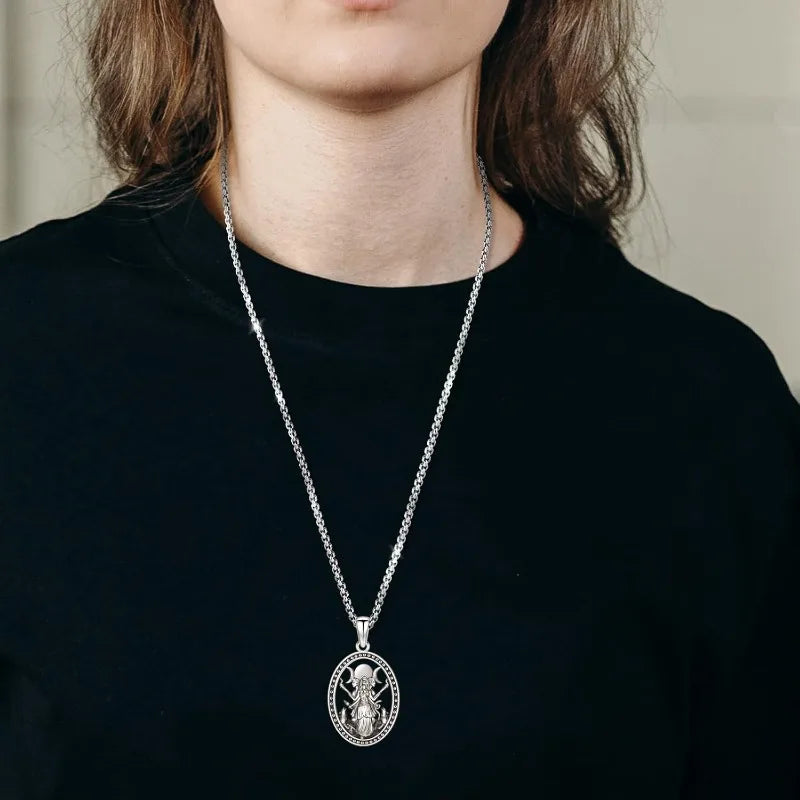 Triple Moon Goddess Necklace for Witches and Pagans - Hecate Pendant with Stainless Steel Chain