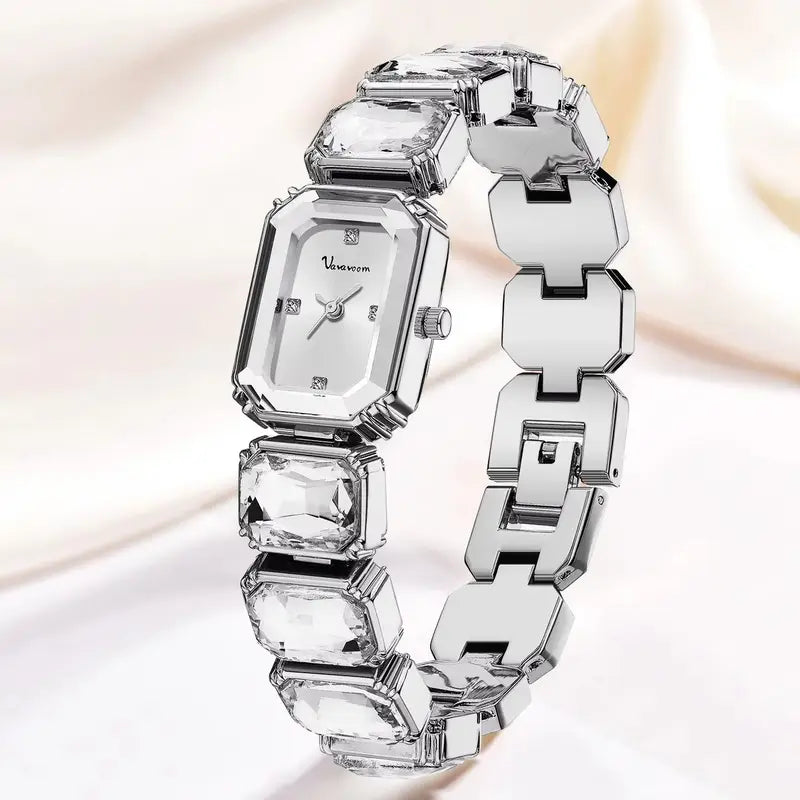 Luxury Women’s Square Dial Quartz Watch with Bracelet Strap - Small Gold Silver Pink Green