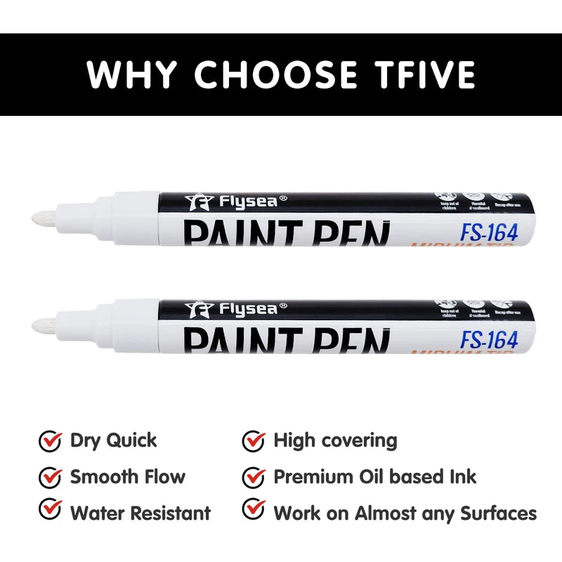 Oil Based Permanent Paint Markers for Metal, Wood, Glass, Fabric, Plastic, Tire - Waterproof & Vibrant Colors