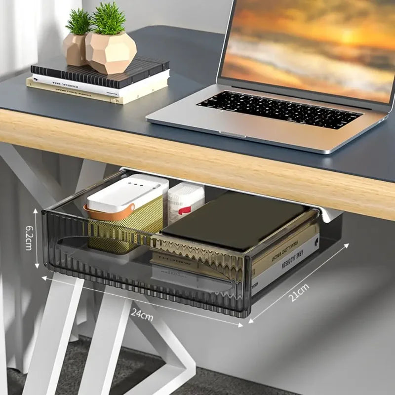 Under-Table Drawer Storage Box Self-Adhesive Office Desk Organizer Large Capacity