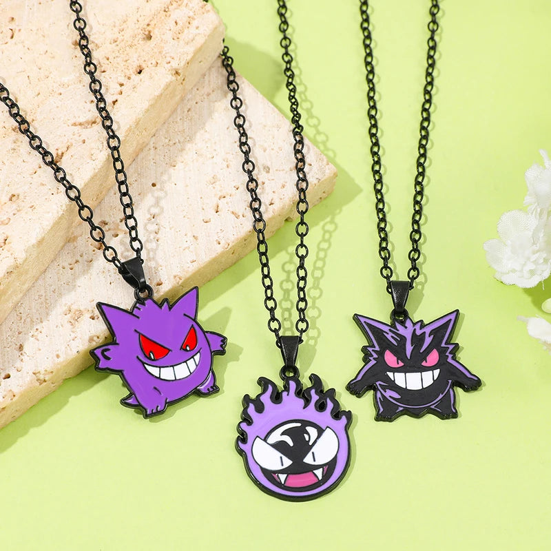 Gengar Cosplay Pendant Necklace - Anime Charm Jewelry for Women Men Kids