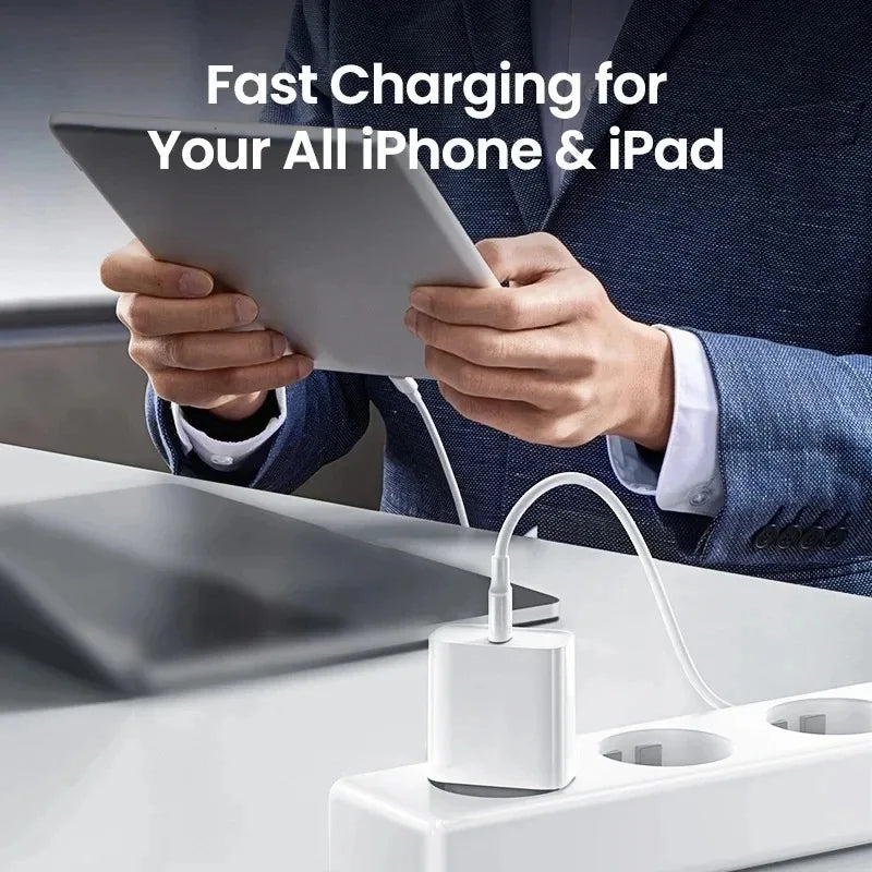 Fast Charger for iPhone 17-11 USB-C Cable Set EU US 35W PD Power Adapter