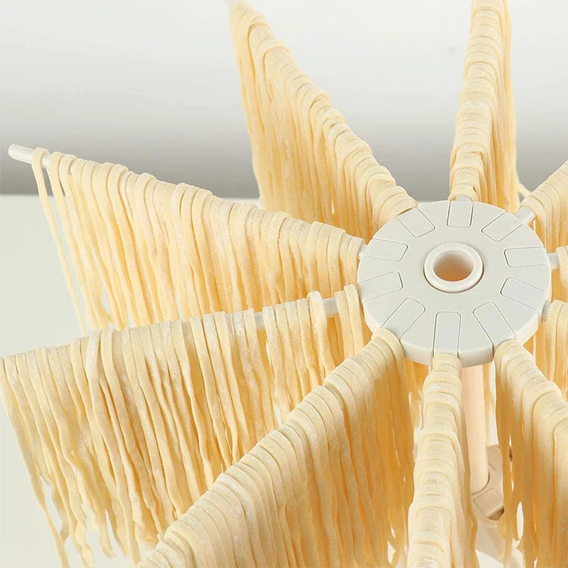 Collapsible Pasta Drying Rack Kitchen Folding Noodle Stand with 10 Handles