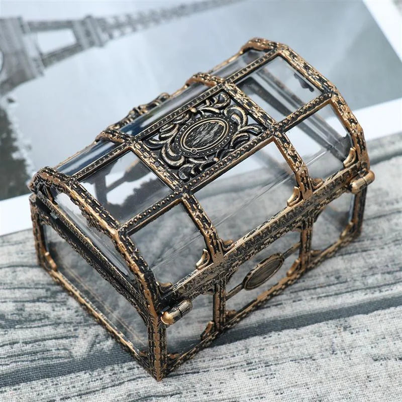 Transparent Plastic Jewelry Box Organizer Chest for Trinkets & Keepsakes