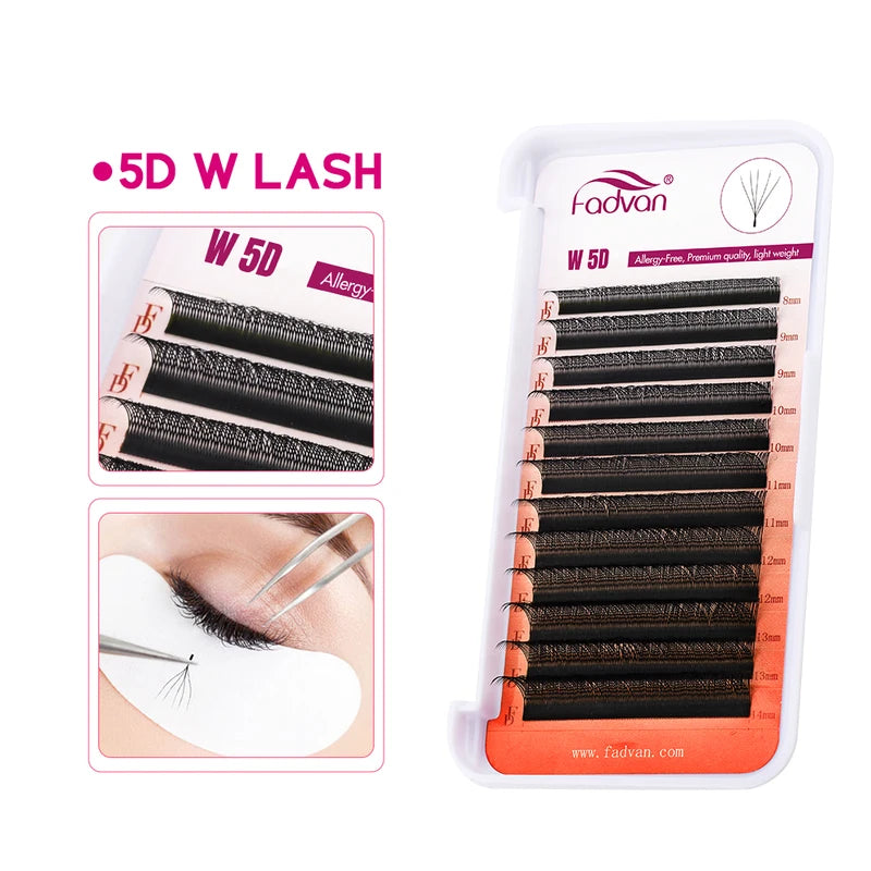 Premade 3D/4D/5D/6D W-Shape Eyelash Extensions Natural Soft Fake Lashes