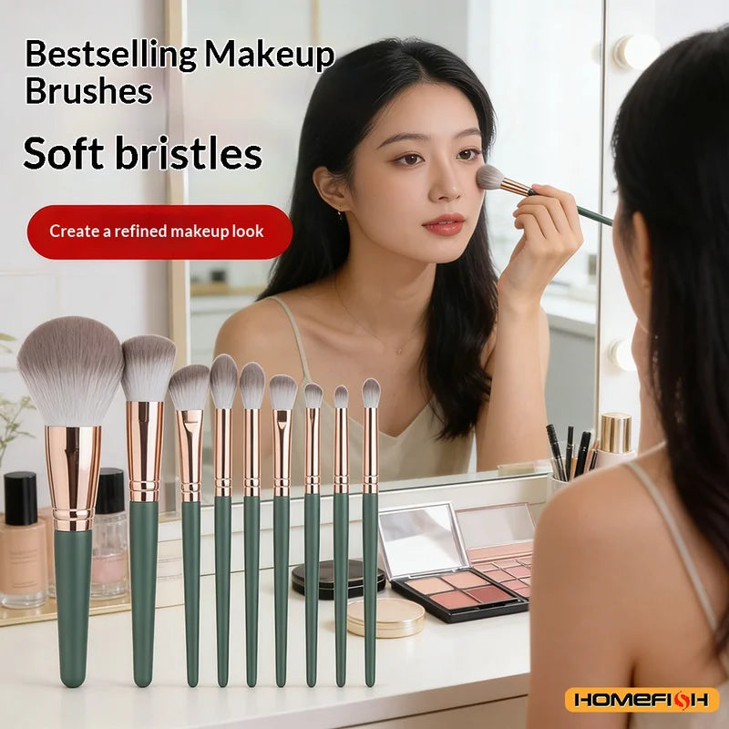 14-Piece Soft Fluffy Makeup Brush Set for Face Eyes & Powder Application