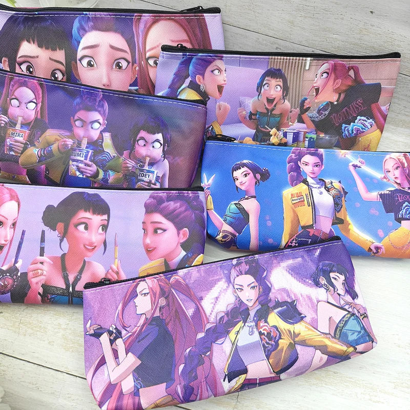 Anime Style Pencil Bag for Kids Large Capacity Stationery Organizer Gift