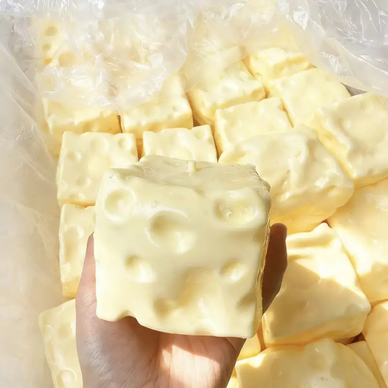 Cheese Block Squishy Fidget Toy Stress Relief Decompression Squeeze Toy for Adults