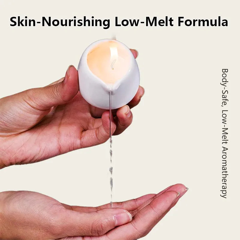 Natural Scented Massage Oil Candle with Coconut Wax - Hydrating, Low Heat, 1.69 oz