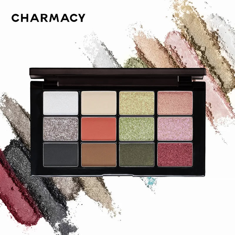 12 Colors Eyeshadow Palette Glitter Shimmer Long Lasting Makeup Set