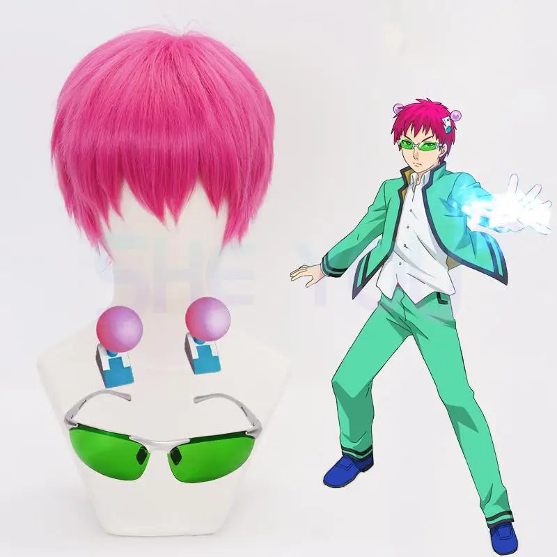 Anime Saiki Kusuo Cosplay Prop Wig Hairpins Sunglasses Costume Accessories