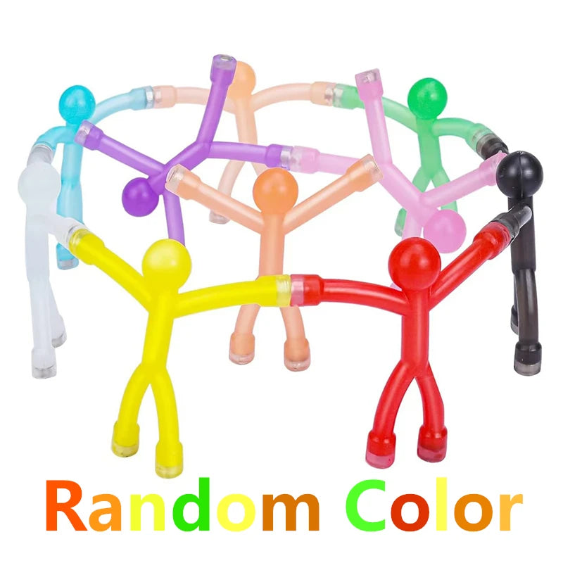 Colorful Mini Man Refrigerator Magnets Set - 10pcs Cute Humanoid Magnetic Stickers for Refrigerator & Whiteboard