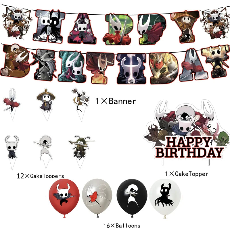 Birthday Party Balloon Cake Topper & Background Banner Decorations for Kids