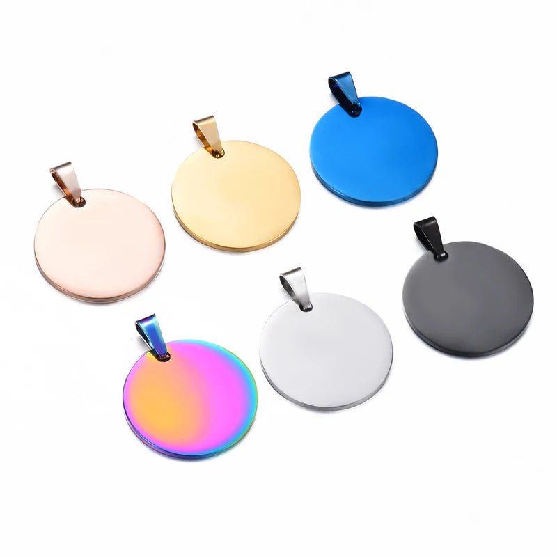 Wholesale Military Style Disc Pendant Necklace Set - 6 Colors & 4 Sizes