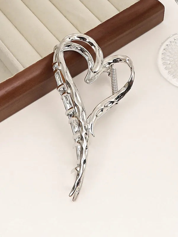 Elegant Heart-Shaped Hair Claw Clip for Women - Non-Slip Hair Accessory