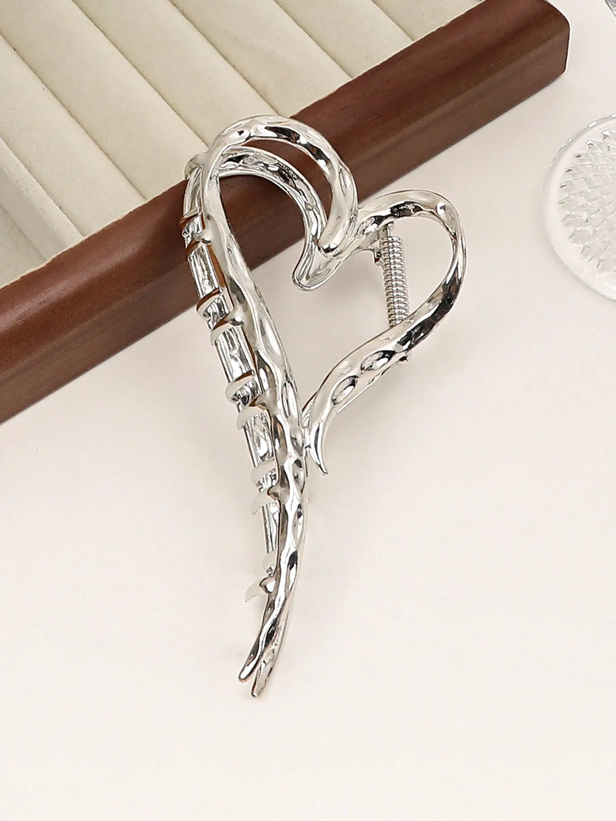 Elegant Heart-Shaped Hair Claw Clip for Women - Non-Slip Hair Accessory